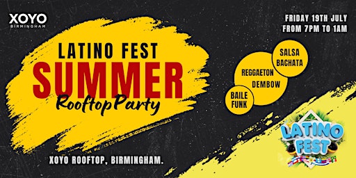 Latino Fest Summer Rooftop Party (Birmingham) July 2024 primary image