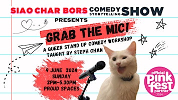 Imagem principal do evento GRAB THE MIC:  A Queer Comedy Workshop