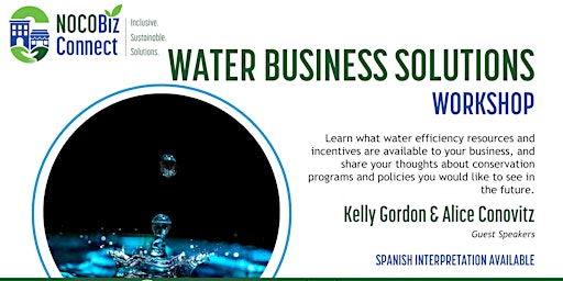Image principale de Water Business Solutions Workshop/ Taller de Soluciones del Agua (Negocios)