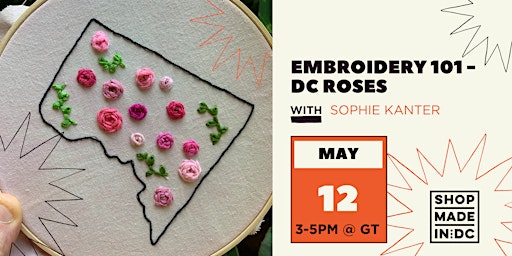 Imagem principal do evento Embroidery 101 - DC Roses /Sophie Kanter