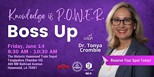 Imagem principal do evento Knowledge is POWER: Boss Up with Dr. Tonya Crombie