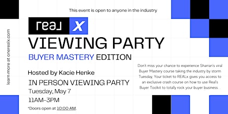 Buyer Master - Live REALX Viewing Event
