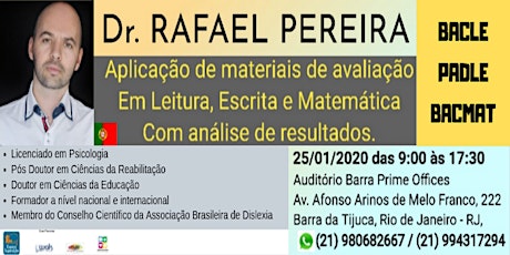 Imagem principal do evento Dr. Rafael Pereira - Aplicação de Materiais de Avaliação - Leitura, Escrita e Matemática