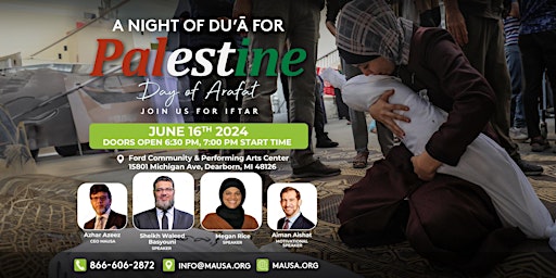 Imagem principal do evento A Night of Du'a for Palestine with Sheikh Waleed Basyouni & Megan Rice