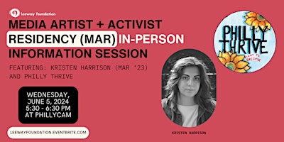 Imagem principal do evento 6/5 Media Artist + Activist Residency (MAR) Info Session (In-Person)