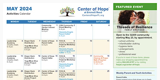 Hauptbild für COH May 2024 Calendar of Events