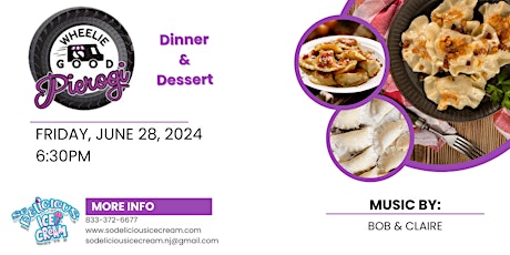 June 28, 2024 - 6:30pm Seating. Dinner & Dessert