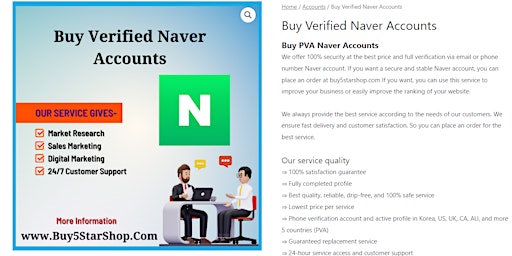 Imagen principal de Top Site To Buy Verified Naver Accounts 2024