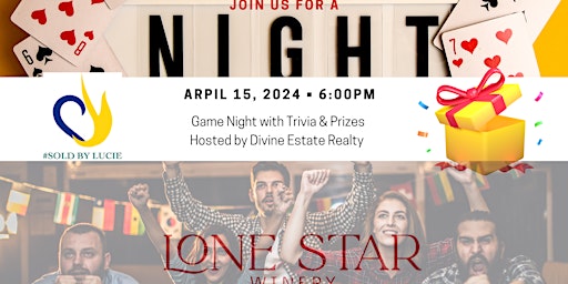 Image principale de Game Night at Lone Star With Divine Estate Realty