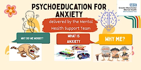 Psychoeducation for Anxiety 1 workshop for carers/parents in Wigan