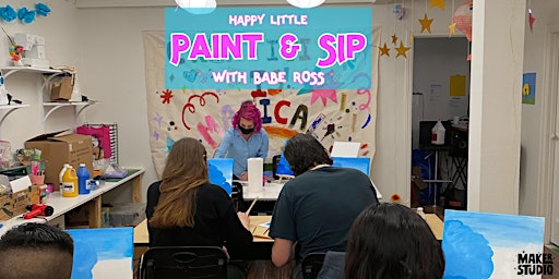 Imagem principal do evento Happy Little Paint and Sip with Babe Ross - 6/14