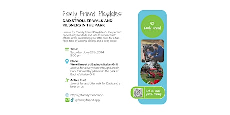 Family Friend Playdates: Dad Stroller Walk and Pilsners in the Park