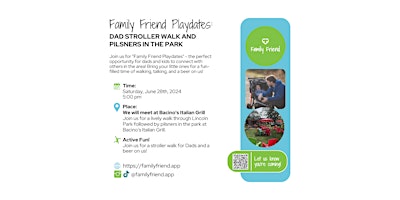Primaire afbeelding van Family Friend Playdates: Dad's Walk & Roll and Pilsners in the Park