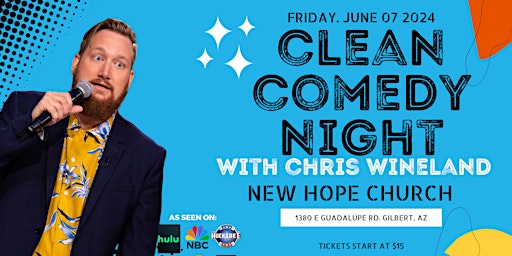 Imagem principal do evento Clean Comedy Night at New Hope Church