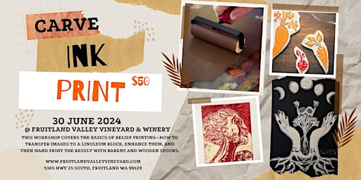 Imagem principal do evento Carve - ink - print!  @ The Winery with Willow Misterly
