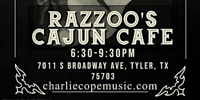 Charlie Cope Live & Acoustic @ Razzoo's Cajun Café primary image