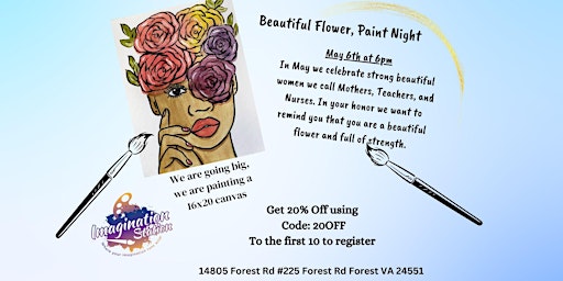 Imagem principal do evento Beautiful Flower, Paint Night