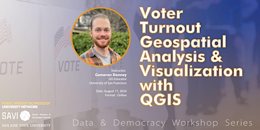 Imagen principal de Data & Democracy Workshop 3 - Voter turnout Geospatial analysis/viz in QGIS