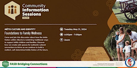 Imagem principal do evento Community Information Session: Métis Culture & Identity - Foundations to Family Wellness