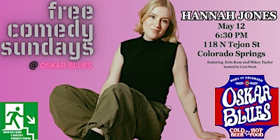 Hannah Jones headlines Free Comedy Sunday @ Oskar Blues  primärbild
