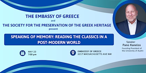 Imagem principal do evento Speaking of Memory: Reading the Classics in a Post-Modern World