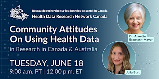 Imagem principal do evento Community Attitudes on Using Health Data in Research in Canada & Australia