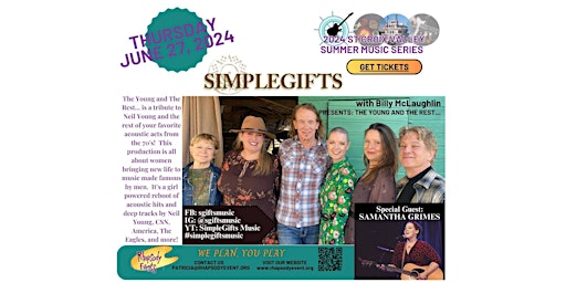 Simple Gifts with Billy McLaughlin/Samantha Grimes - Dinner Cruise! primary image