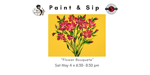 Primaire afbeelding van Paint & Sip- Flower Bouquet