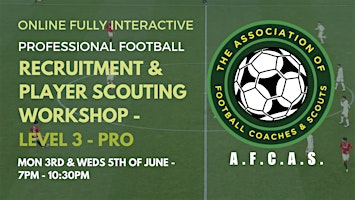 PROFESSIONAL FOOTBALL - PLAYER RECRUITMENT AND SCOUTING WORKSHOP - LEVEL 3 primary image