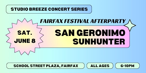 Imagem principal do evento Studio Breeze Presents: San Geronimo & SunHunter