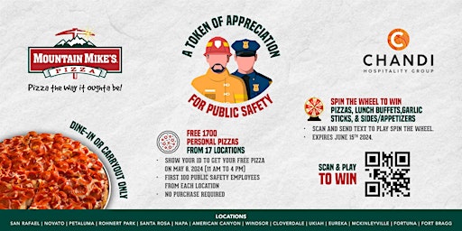 Imagem principal do evento A token of appreciation for all Public Safety Employees!