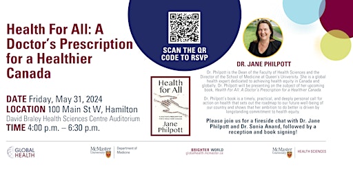 Imagem principal do evento Health For All: A Doctor’s Prescription for a Healthier Canada