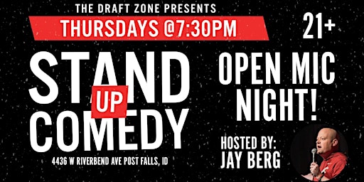 Imagem principal do evento Comedy Open Mic Night @ The Draft Zone!