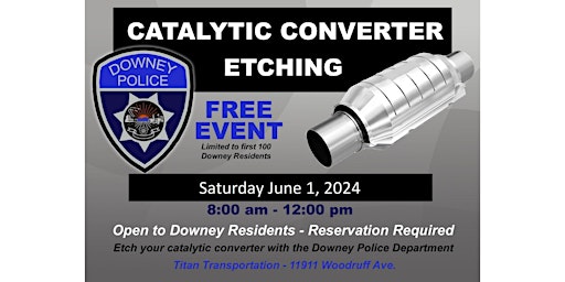Imagem principal do evento Catalytic Converter Etching Event