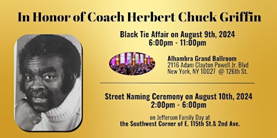 Coach Chuck Griffin Black Tie Affair and Street Naming Ceremony primary image