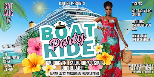 Imagem principal do evento Blue 92 Presents: Annual Boat Ride Party