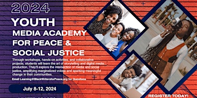 Imagem principal do evento 2024 Youth Media Academy for Peace and Social Justice