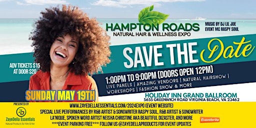 Image principale de 2024 Hampton Roads Natural Hair & Wellness Expo