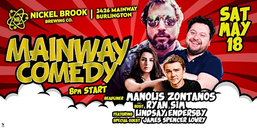 Imagem principal do evento Nickel Brook Brewing Co. presents Mainway Comedy with Manolis Zontanos