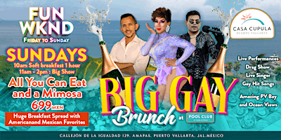 BIG GAY SUNDAY BRUNCH at POOL CLUB PV | 11am-2pm primary image