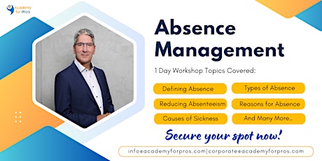 Absence Management 1 Day Workshop in Carlsbad, CA on June 21st, 2024