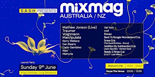 Primaire afbeelding van ★ S.A.S.H PRESENTS MIXMAG AUSTRALIA/NZ LAUNCH PARTY ★ S.A.S.H BY NIGHT ★