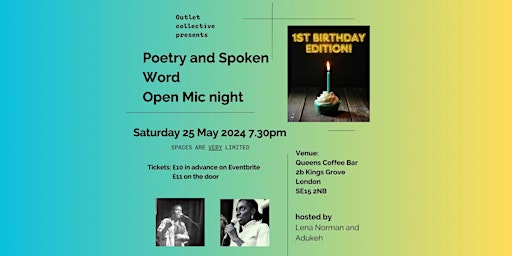 Immagine principale di Outlet  Collective Presents: Poetry Open Mic night - 1st Birthday Edition! 