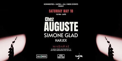 Imagem principal do evento First Edition: Chez Auguste & Friends at Madarae
