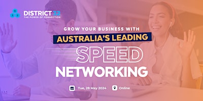 Australia’s Leading Speed Networking Event – Online – Tue 28 May primary image