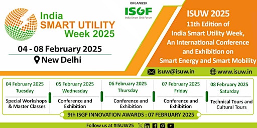 Imagem principal do evento INDIA SMART UTILITY WEEK 2025