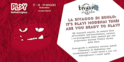Immagine principale di La Bivacco di Ruolo @ Play! Modena 2024 