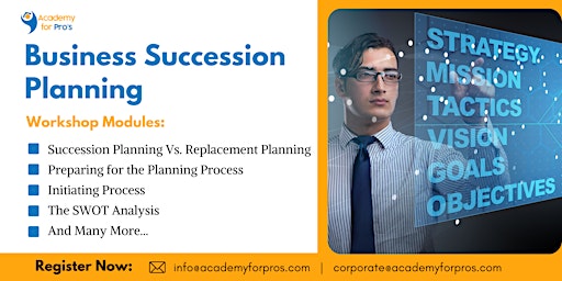 Hauptbild für Business Succession Planning Workshop in New York City on May 24th, 2024