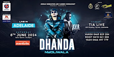 Imagem principal do evento Dhanda Nyoliwala ft. XVIR Grewal Live in Adelaide