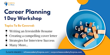 Career Planning 1 Day Workshop in New York City, NY on May 29th, 2024